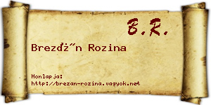 Brezán Rozina névjegykártya